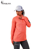 بلوزمیکرو فینگردار زنانه نیم زیپ هیمالیا نارنجی