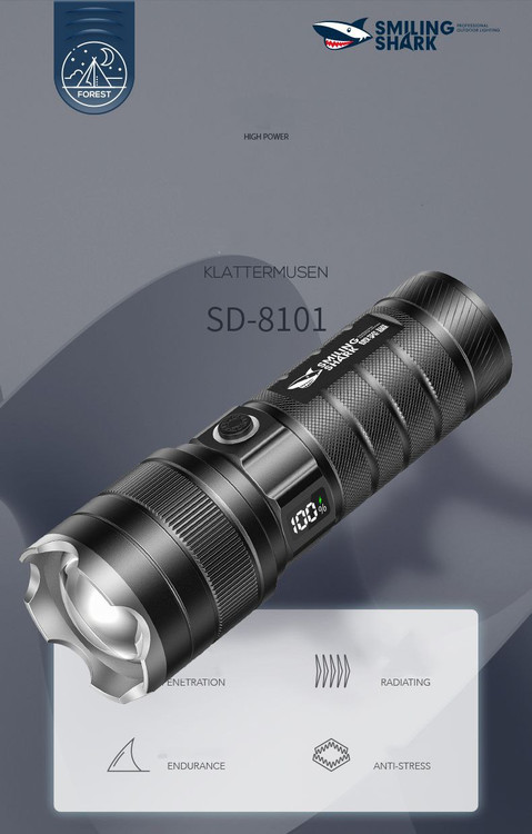 چراغ قوه پلیس بسیار قوی اسمایلینگ شارک Smiling shark مدل SD-8101