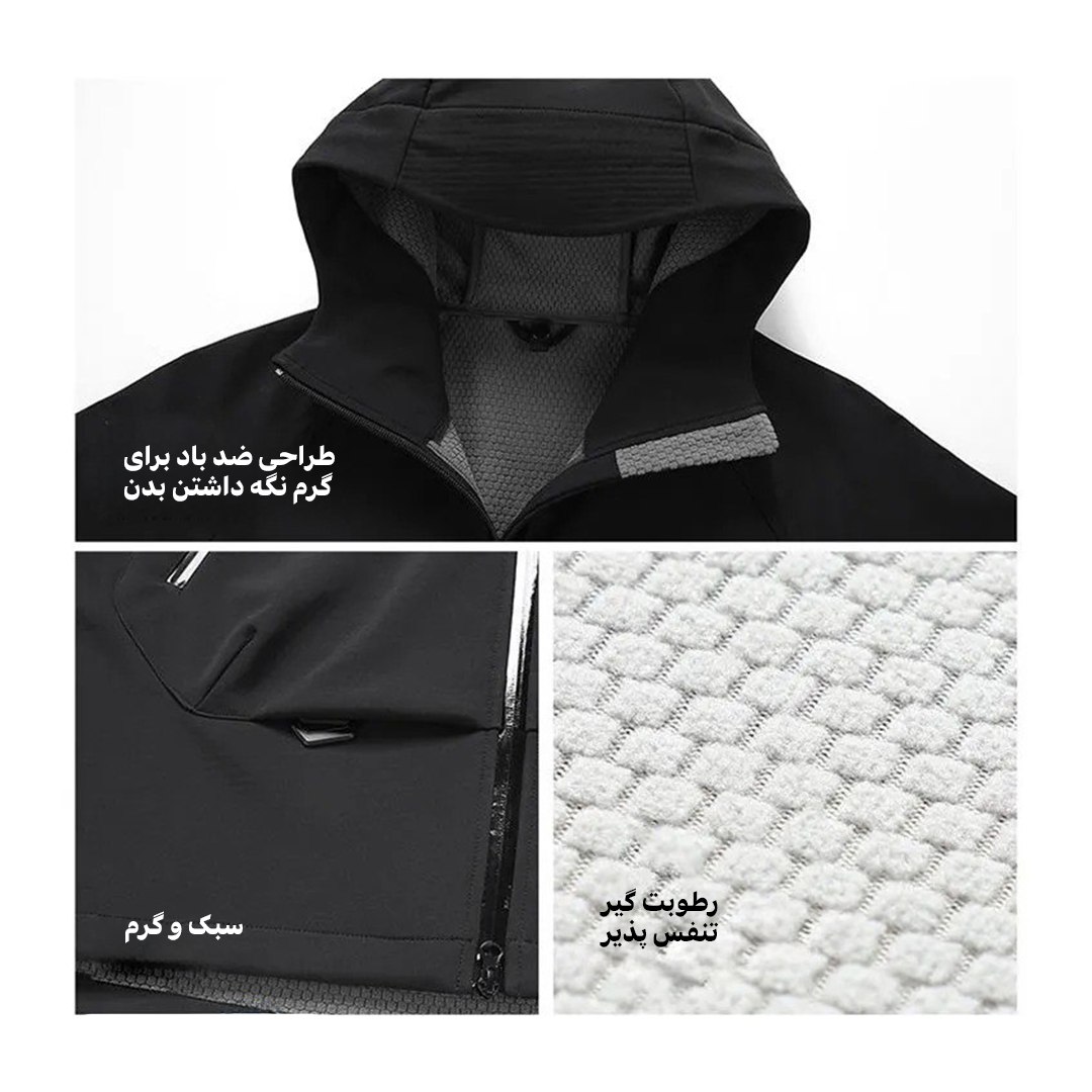 کاپشن ویندستاپر مردانه اسنوهاک کد SN-C2172 سرمه ای