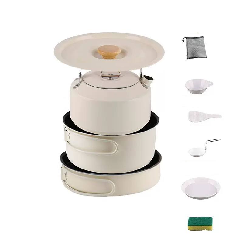 ست ظروف کوهنوردی استیل لعابی CS-470